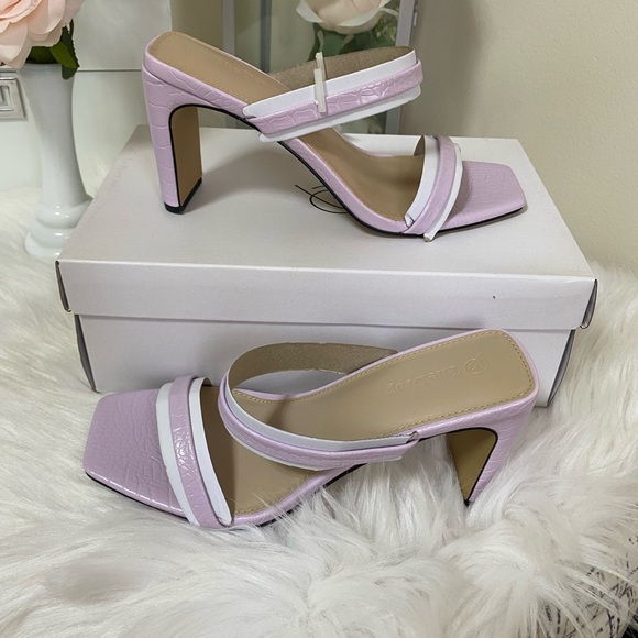 The Drop Women's Avery Square Toe Two Strap High Heeled Sandal SIZE 8 - Picture 9 of 9